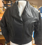 NEW Unik Premium Motorcycle Jacket Black Leather EXTRA SMALL Women Zipper Lined