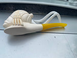 Smoking tobacco pipe vtg Meerschaum Dunhill Shell Arabian Face Fancy w Stand!