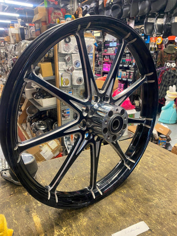 Custom Mag Wheel Harley Black Regency SMT 2.25X21 Softail Wide Glide FXST choppe
