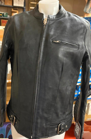 NEW UNIK SELECT LADIES LARGE LEATHER JACKET ZIP OUT LINER VENTED GUN POCKET