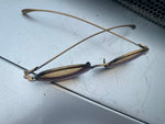 Vtg Eyeglasses gold frame oval Steampunk john lennon Prescription Glasses tinted