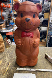 Vtg 60's AJ Renzi Brown Plastic Blow Mold Brown Bear Bank Christmas Holiday 18"