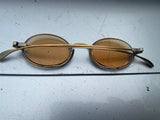 Vtg Eyeglasses gold frame oval Steampunk john lennon Prescription Glasses tinted