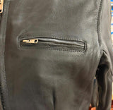 NEW UNIK SELECT LADIES LARGE LEATHER JACKET ZIP OUT LINER VENTED GUN POCKET