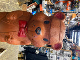 Vtg 60's AJ Renzi Brown Plastic Blow Mold Brown Bear Bank Christmas Holiday 18"