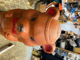 Vtg 60's AJ Renzi Brown Plastic Blow Mold Brown Bear Bank Christmas Holiday 18"