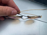 Vtg Eyeglasses gold frame oval Steampunk john lennon Prescription Glasses tinted