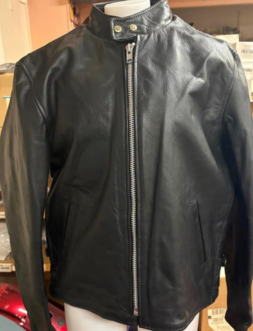 NEW INTERSTATE LEATHER MOTORCYCLE JACKET UNISEX LARGE ZIP OUT LINING