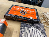 Vtg Boy Scouts of America "Official Knot Tying Ropes" set Orig Box Manual 60's!