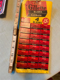 Vtg Thin Gillette Shaving Razor Display Card General Store 1950's Full Lot Colle