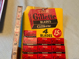 Vtg Thin Gillette Shaving Razor Display Card General Store 1950's Full Lot Colle