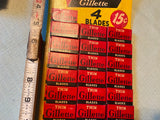 Vtg Thin Gillette Shaving Razor Display Card General Store 1950's Full Lot Colle