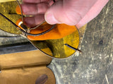 Vtg WW2 Era Aviator Glasses Fold up Shooting Amber lens Case Motorcycle 40's!