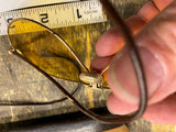 Vtg WW2 Era Aviator Glasses Fold up Shooting Amber lens Case Motorcycle 40's!