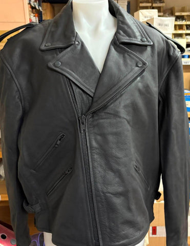 NEW UNIK SELECT UNISEX SIZE 46 LEATHER JACKET ZIP OUT LINER
