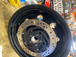 Black Rear Mag Wheel Harley Softail Fatboy 17x6 Solid Disc Drilled FXST Custom