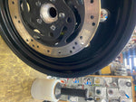 Black Rear Mag Wheel Harley Softail Fatboy 17x6 Solid Disc Drilled FXST Custom