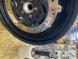 Black Rear Mag Wheel Harley Softail Fatboy 17x6 Solid Disc Drilled FXST Custom