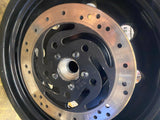 Black Rear Mag Wheel Harley Softail Fatboy 17x6 Solid Disc Drilled FXST Custom