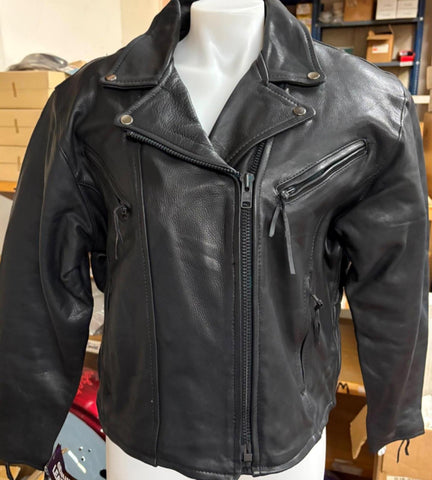 NEW UNIK LEATHER APPARELS LADIES SIZE LARGE ZIP OUT LINER SHORT JACKET