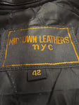 MIDTOWN LEATHERS NYC LEATHER JACKET UNISEX SIZE 42 ZIP OUT LINING MOTORCYCLE