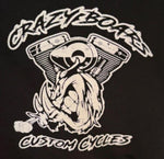 NEW CRAZY BOARS TSHIRT UNISEX SIZE 5X LARGE "CRAZY BOARS CUSTOM CYCLES"