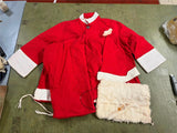 Santa Suit Flannel e/ Hat & Beard Christmas 1961 Perr Brothers Costume