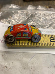Vtg Japan Tin Toy Metal Wheels Police Car Pressed Steel Mini Collectible!