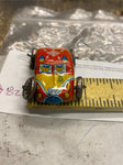 Vtg Japan Tin Toy Metal Wheels Police Car Pressed Steel Mini Collectible!