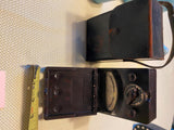 Vtg General Electric 30 amp volt Meter Bakelite Ammeter Leather Case Electronics