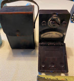Vtg General Electric 30 amp volt Meter Bakelite Ammeter Leather Case Electronics