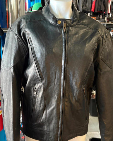 NEW UNIK LIGHTWEIGHT PREMIUM LADIES LEATHER MOTORCYCLE JACKET SZ 44 VENTED