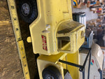 Vtg Buddy L Wrecker Tow Truck Press Steel Tin toy 1950's Yellow Spare tire