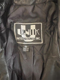 NEW UNIK INTERNATIONAL LADIES LEATHER MOTORCYCLE JACKET SZ 48 LEATHER FRINGE