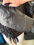 NEW UNIK INTERNATIONAL LADIES LEATHER MOTORCYCLE JACKET SZ 48 LEATHER FRINGE