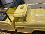 Vtg Buddy L Wrecker Tow Truck Press Steel Tin toy 1950's Yellow Spare tire