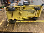 Vtg Buddy L Wrecker Tow Truck Press Steel Tin toy 1950's Yellow Spare tire