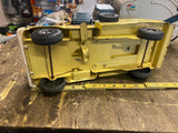 Vtg Buddy L Wrecker Tow Truck Press Steel Tin toy 1950's Yellow Spare tire