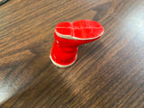Vintage 1970s Made In USA Rosbro Santa Boot Christmas Ornament Hard Plastic