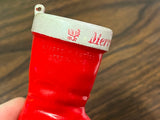 Vintage 1970s Made In USA Rosbro Santa Boot Christmas Ornament Hard Plastic