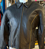 NEW UNIK ULTRA UNISEX SIZE LARGE LEATHER MOTORCYCLE JACKET ZIP OUT LINING