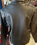 NEW UNIK ULTRA UNISEX SIZE LARGE LEATHER MOTORCYCLE JACKET ZIP OUT LINING