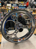 3 Blade Chrome Mag Wheel 3.5x18 Harley Softail Dyna Touring Chopper Front 3/4 se