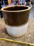 Vtg Crock Pot 1/2 Gallon 19th century Glazed Butter Unmarked Antique Pottery
