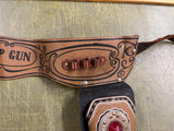 Vintage 1960s Made In USA Shooting Toy Leather Dual Holster Kilgor Hubley