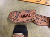 Vintage 1960s Made In USA Shooting Toy Leather Dual Holster Kilgor Hubley
