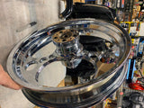 3 Blade Chrome Mag Wheel 3.5x18 Harley Softail Dyna Touring Chopper Front 3/4 se