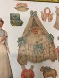 Paper Doll Cutouts Nurse Nursery Hats Bonnet Antique Vtg Lot Collectible Dress