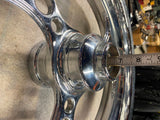 3 Blade Chrome Mag Wheel 3.5x18 Harley Softail Dyna Touring Chopper Front 3/4 se