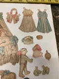 Paper Doll Cutouts Nurse Nursery Hats Bonnet Antique Vtg Lot Collectible Dress